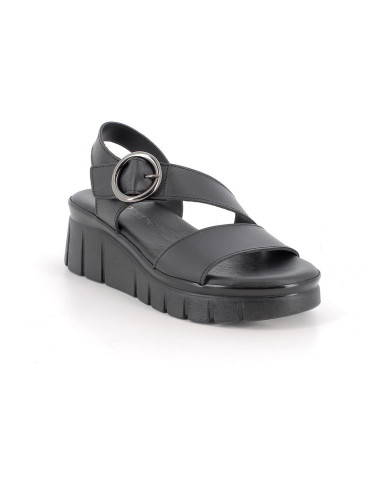 SANDALI CON ZEPPA IGI&CO DONNA CON STRAP VITELLO NERO 1189600       