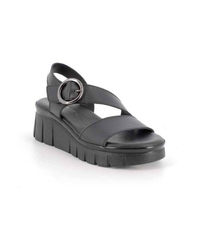 SANDALI CON ZEPPA IGI&CO DONNA CON STRAP VITELLO NERO 1189600       