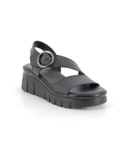 SANDALI CON ZEPPA IGI&CO DONNA CON STRAP VITELLO NERO 1189600       