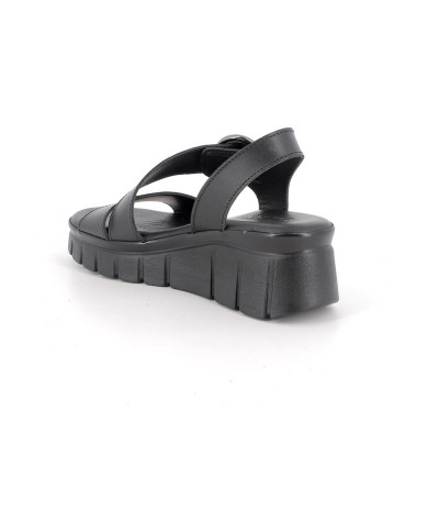 SANDALI CON ZEPPA IGI&CO DONNA CON STRAP VITELLO NERO 1189600       