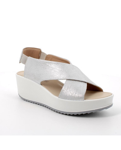 SANDALO CON ZEPPA IGI&CO DONNA SCAMOSCIATO ARGENTO 5668844