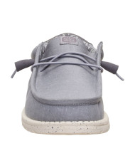MOCASSINO HEY DUDE UOMO WALLY STRETCH CANVAS FLANNEL GREY/BONE WHITE HD.40700 1XA