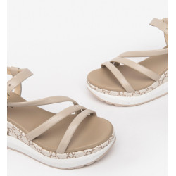 SANDALI CON ZEPP NEROGIARDINI DONNA NAPPA PANDORA IVORY  POLI.MILENA E307758D/702