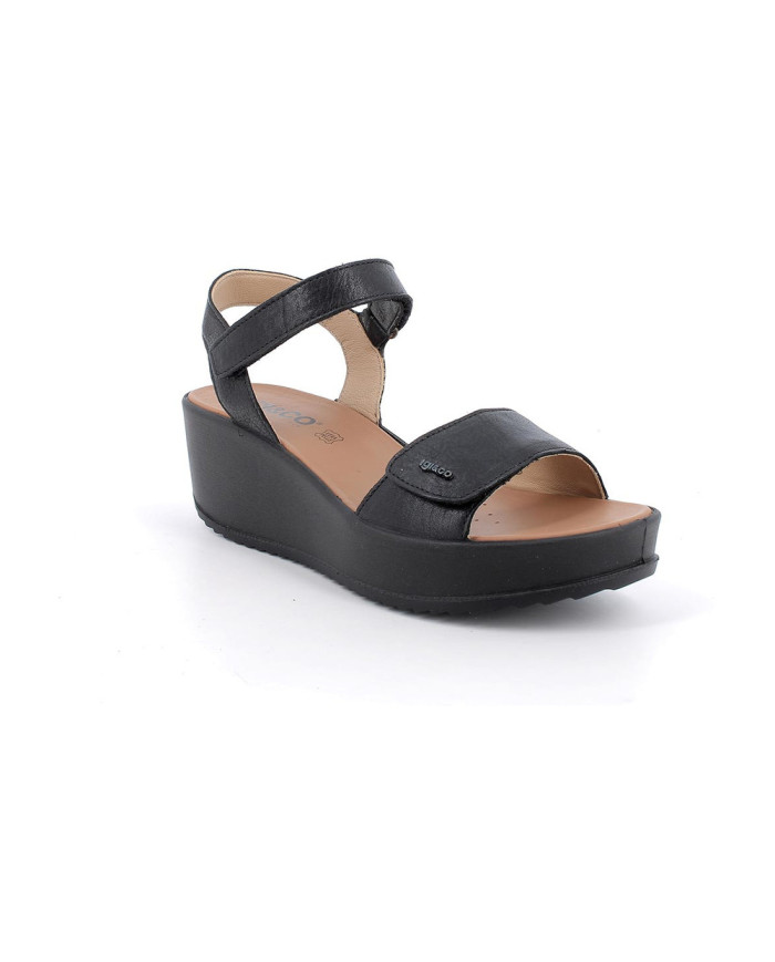 SANDALI  CON ZEPPA IGI&CO DONNA  CAPRA TAMPONATA NERO 1161600