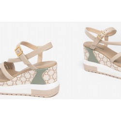 SANDALI CON ZEPP NEROGIARDINI DONNA NAPPA PANDORA IVORY  POLI.MILENA E307758D/702