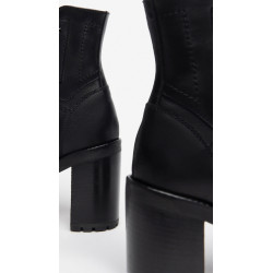 TRONCHETTI  NEROGIARDINI DONNA IN PELLE NERO ZIP TACCO 9CM I308981D/100