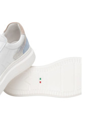SNEAKERS NEROGIARDINI DONNA CILE BIANCO ZOUK SILVER VELOUR FIORDALISO VELOUR FEMME E615285D/707