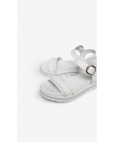 SANDALI  NEROGIARDINI DONNA BIANCO PELLE E307812D/707