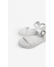 SANDALI  NEROGIARDINI DONNA BIANCO PELLE E307812D/707