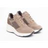 SNEAKERS CON TACCO NEROGIARDINI DONNA IN CAMOSCIO E PELLE TESSUTO 6CM TALPA I308312D/501