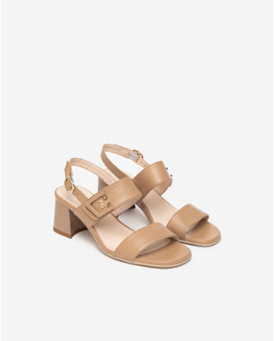 SANDALI CON TACCO NEROGIARDINI DONNA NAPPA PANDORA CORDA  TPU FEN NATURALE E410241D/423