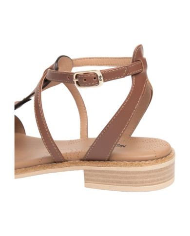 SANDALO CON TACCO NEROGIARDINI DONNA ARMENIA CUOIO TR BEVAGNA 592 BEIGE E615895D/400