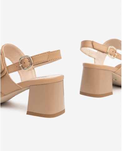 SANDALI CON TACCO NEROGIARDINI DONNA NAPPA PANDORA CORDA  TPU FEN NATURALE E410241D/423