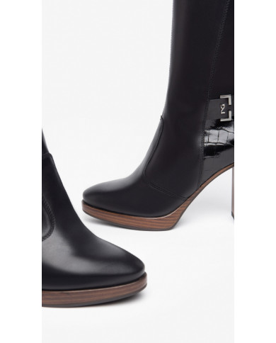 STIVALI CON TACCO NEROGIARDINI DONNA IN PELLE NERO TACCO 9,5 CM  I308920D/100