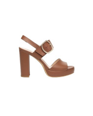 SANDALI CON TACCO NEROGIARDINI DONNA ARMENIA COGNAC BATTIS.TPU LAZISE  PLATO' TACCO 10CM E410360D/329