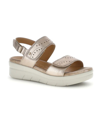 SANDALO CON ZEPPA STONEFLY DONNA AQUA III 31 LAMINATED LASER ORO SIMPLY TAUPE 223652 I89