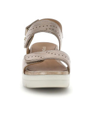 SANDALO CON ZEPPA STONEFLY DONNA AQUA III 31 LAMINATED LASER ORO SIMPLY TAUPE 223652 I89