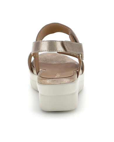 SANDALO CON ZEPPA STONEFLY DONNA AQUA III 31 LAMINATED LASER ORO SIMPLY TAUPE 223652 I89