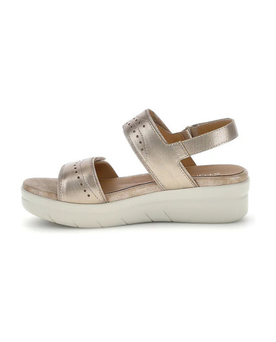 SANDALO CON ZEPPA STONEFLY DONNA AQUA III 31 LAMINATED LASER ORO SIMPLY TAUPE 223652 I89