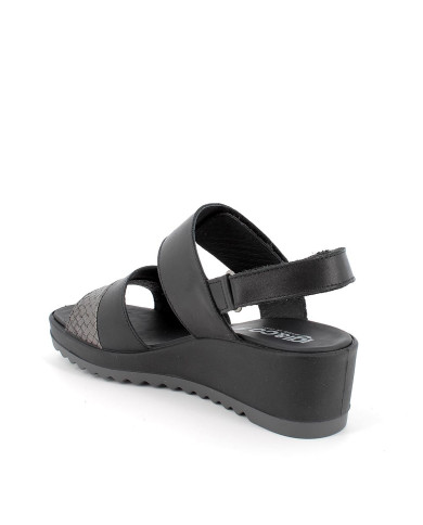 SANDALO CON ZEPPA IGI&CO DONNA NAPPA SOFT NERO 3666100