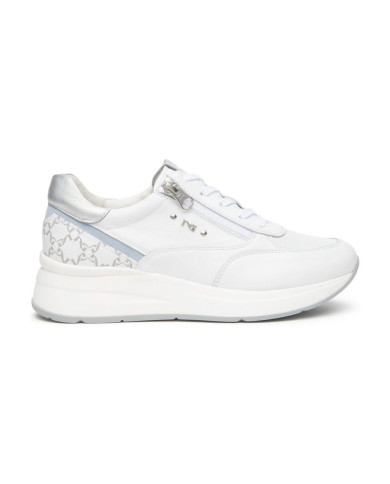 SNEAKERS NEROGIARDINI DONNA SKIPPER BIANCO SKIPPER BIANCO T.GIOVE BIANCO/GRIGI VELOUR E615190D/707
