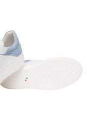 SNEAKERS NEROGIARDINI DONNA CILE BIANCO VELOUR FIORDALISO ETOILE ARGENTO PU.MONOD.CAPRAI E615300D/707