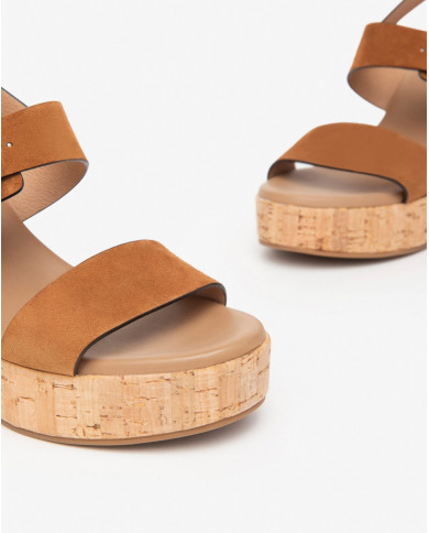 SANDALI CON TACCO NEROGIARDINI DONNA VELOUR TABACCO PU.MARSALA  TACCO 10,5CM E410390D/326