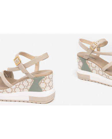 SANDALI CON ZEPP NEROGIARDINI DONNA NAPPA PANDORA IVORY  POLI.MILENA E307758D/702