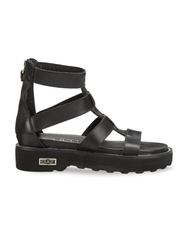 SANDALO CON ZEPPA CULT DONNA ZIGGY 3290 W LEATHER BLACK CLW329000