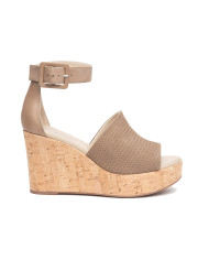 SANDALI CON ZEPPA NEROGIARDINI VELOUR CASTORO TAMIGI TORTORA PU.MUSA E218770D/405