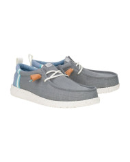 Mocassino Hey Dude Uomo Wally Summer Linen Grigio