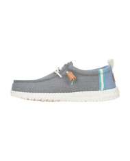 Mocassino Hey Dude Uomo Wally Summer Linen Grigio
