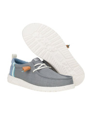Mocassino Hey Dude Uomo Wally Summer Linen Grigio