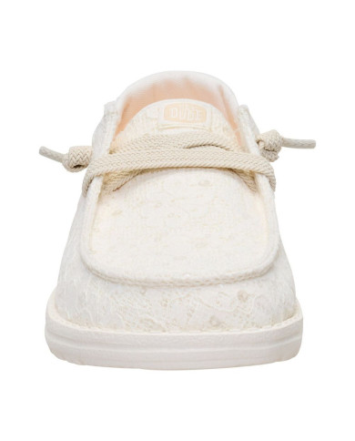 MOCASSINO HEY DUDE DONNA WENDY SEQUIN LACE  IVORY HD.45478 105