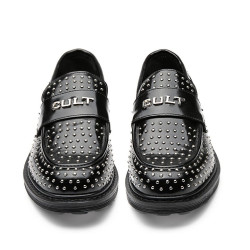 MOCASSINI CULT DONNA SABBATH 4575 LOW W SHINY LEAT. BLACK/SILVER STUDS CLW457500