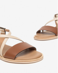 SANDALI NEROGIARDNI DONNA ARMENIA COGNAC NAPPA PANDORA LINO T.BRILL PLATINO E410462D/329