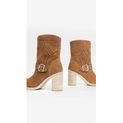 STIVALETTO NEROGIARDINI DONNA VELOUR TABACCO E217900D/326