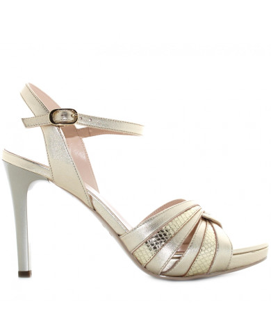 SANDALO CON TACCO NEROGIARDINI DONNA ETOILE MIELE ORO E116501DE/418