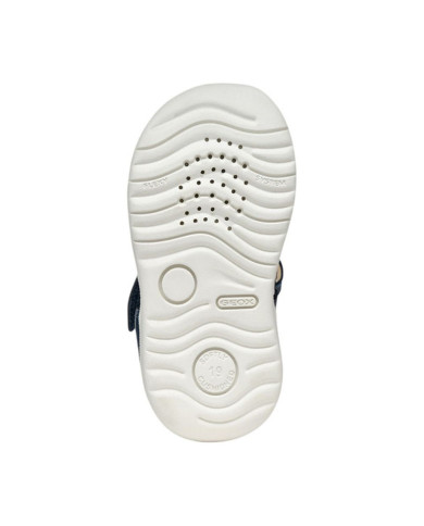 SANDALO GEOX PRIMI PASSI BAMBINO BABY  B S.MACCHIA B. A - NAPPA+GBK  AVIO/WHITE B254VA 08554 C4242