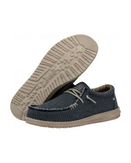 MOCASSINO HEY DUDE UOMO WALLY BRAIDED BLUE NIGHT SLIP-ON HD.40003 4NM