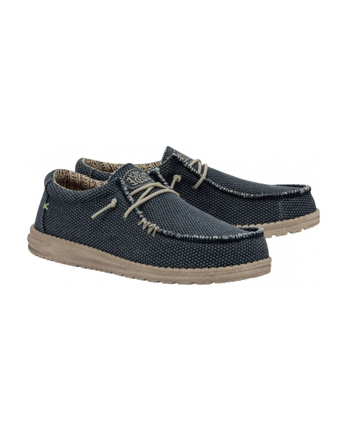 MOCASSINO HEY DUDE UOMO WALLY BRAIDED BLUE NIGHT SLIP-ON HD.40003 4NM