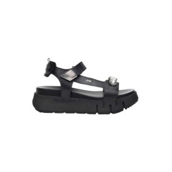 SANDALO CON ZEPPA NEROGIARDINI DONNA TAMIGI NERO T.BRILL ANTRACITE TR VENEZIA 8066 LIGH 4CM  E410707D/100