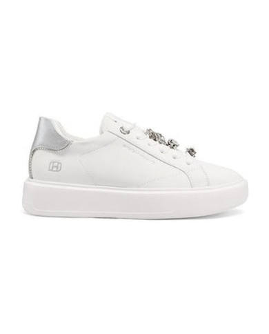 SNEAKERS QUEEN HELENA PLATFORM CON DETTAGLI GIOIELLO X34-1 WHITE/SILVER