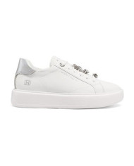 SNEAKERS QUEEN HELENA PLATFORM CON DETTAGLI GIOIELLO X34-1 WHITE/SILVER