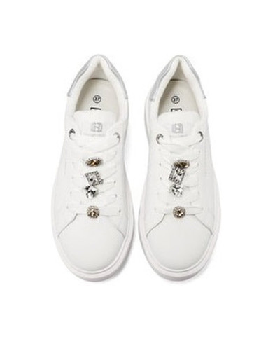 SNEAKERS QUEEN HELENA PLATFORM CON DETTAGLI GIOIELLO X34-1 WHITE/SILVER