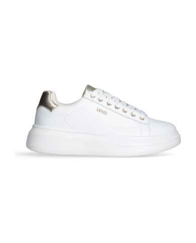 SNEAKERS LIU JO DONNA BABOL 01 - SNEAKER TUMBLED LEATHER/META WHITE/LIGHT GOLD BF5059PX748S1052 