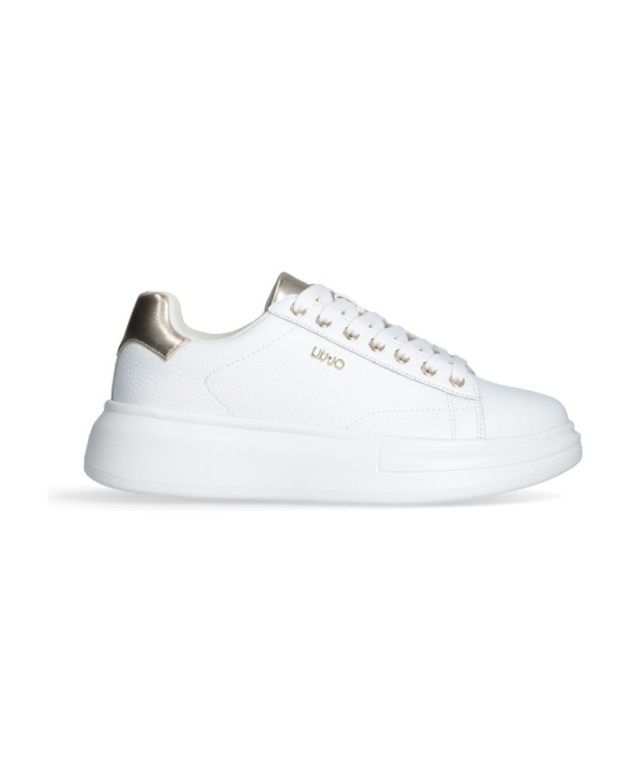 SNEAKERS LIU JO DONNA BABOL 01 - SNEAKER TUMBLED LEATHER/META WHITE/LIGHT GOLD BF5059PX748S1052 