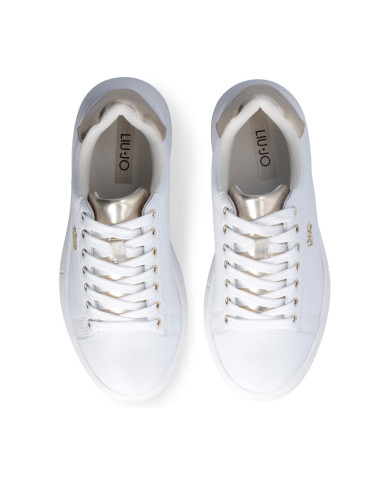 SNEAKERS LIU JO DONNA BABOL 01 - SNEAKER TUMBLED LEATHER/META WHITE/LIGHT GOLD BF5059PX748S1052 
