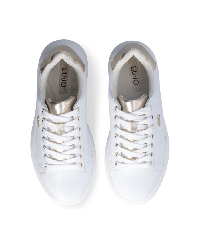 SNEAKERS LIU JO DONNA BABOL 01 - SNEAKER TUMBLED LEATHER/META WHITE/LIGHT GOLD BF5059PX748S1052 