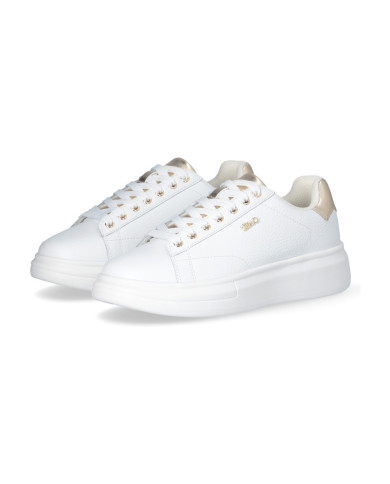 SNEAKERS LIU JO DONNA BABOL 01 - SNEAKER TUMBLED LEATHER/META WHITE/LIGHT GOLD BF5059PX748S1052 
